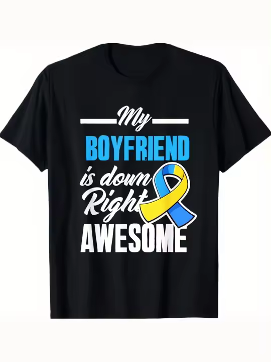 Camiseta de Conscientización de Sínd Roma Cuello Redondo Manga Corta Material de Algodón Suave y Cómodo Regalo Ideal para Papá - 1