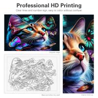 RUOPOTY Pintura de Acuarela 40x50cm Diy para Adultos con Números de Gato y Mariposa Animales Modernos en Lienzo Estilo Abstracto Dangerous Goods Producto Especial - details 0