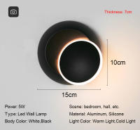 Lámpara LED de pared moderna para dormitorio, luz de pared de cabecera, CA 90V-260V, LED para interior, 360 giratorio, decoración de iluminación de pasillo del hogar de aluminio - details 1