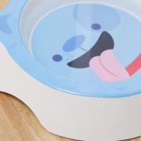 Cuencos dobles de plástico multiusos para alimentación de mascotas, dispensador alimentador de gato antideslizante de dibujos animados, contenedor portátil antigolpes para cuenco de comida para perros - details 1