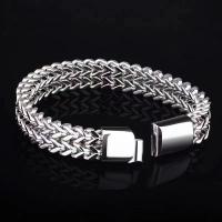 Pulsera para Hombre de Acero Inoxidable, Diseño Frontal y Trasero, Estilo Hip Hop Punk Premium, Cadena Cubana Moderna, Regalos para Hombre - details 3