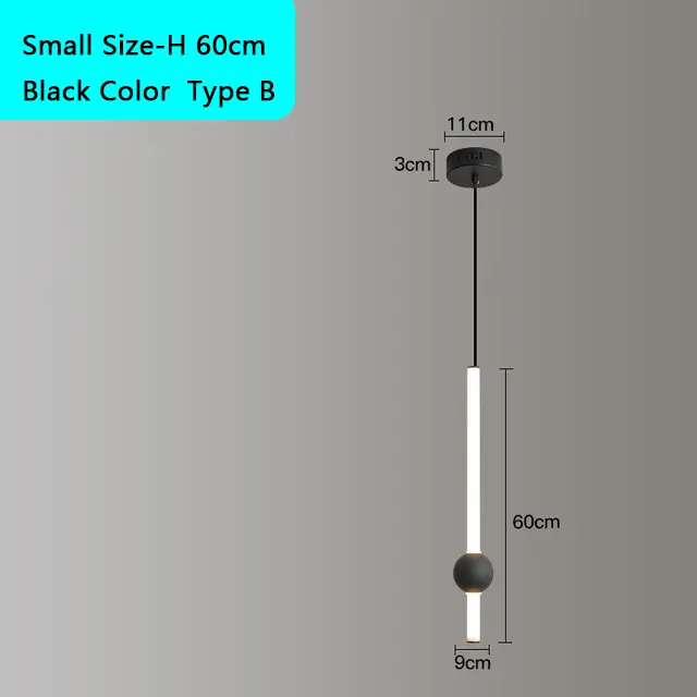 Candelabro LED moderno y minimalista, iluminación interior, candelabro pequeño, negro y dorado, sala de estar, bar, dormitorio, mesita de noche - 1