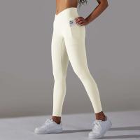 Leggings cruzados para mujer, pantalones de yoga con bolsillo, malla deportiva transpirable para correr y andar en bicicleta, leggings de entrenamiento de cintura alta - details 16
