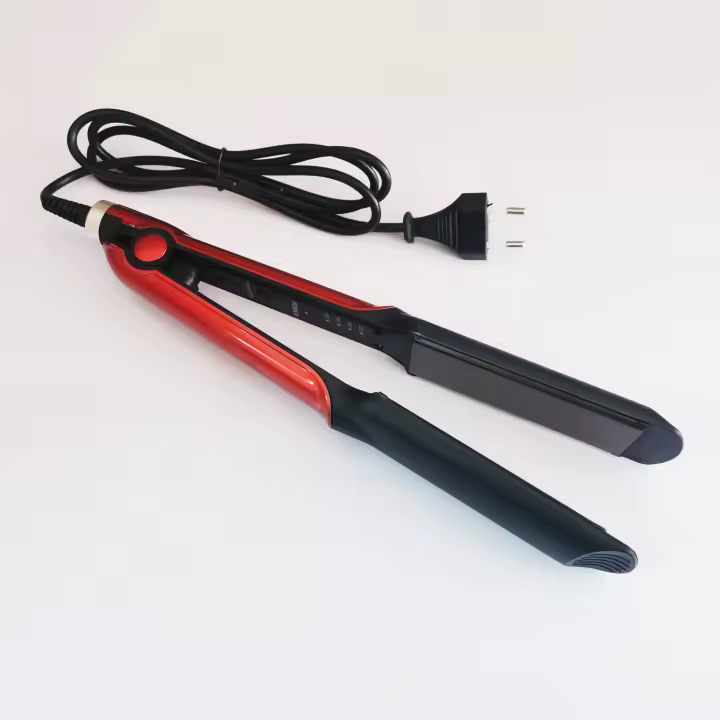 Plancha de pelo con ajuste de temperatura de cuatro velocidades, plancha plana iónica de cerámica, panel ancho, herramienta de - 1