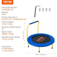 Trampolín Plegable para Niños Cama Elástica Interior y Exterior 92cm Mango de Espuma - details 5