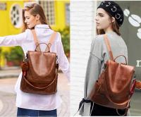 Mochila de Cuero de pu antirobo para Mujer, bolso de mano informal, bolso de viaje, bandolera - details 17
