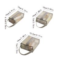 Bolsa de maquillaje de malla portátil informal, bolsa de cosméticos transparente cuadrada ligera con cremallera, estuches de cosméticos de gran capacidad para baño - details 1