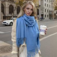 Bufanda de Cachemira de Color liso para mujer, chales gruesos y cálidos de Pashmina con borlas, manta femenina, Hijab, 2024 - details 13