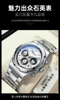 Reloj para hombre Reloj multifuncional Calendario Cronógrafo de fase lunar Reloj para hombre Cinturón de acero Luminoso resistente al agua - details 15