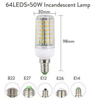 Bombillas de Corno LED E27 B22 E14 5730 SMD 24LEDs Lámpara de Candelabro LED de 165LEDs para Decoración del Hogar Ampuola 110V 220V - details 4