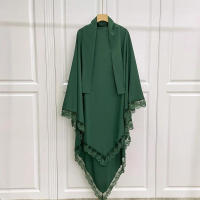 Hijab musulmán con encaje transpirable, pañuelo de cabeza largo instantáneo, estilo islámico de Dubái, adecuado para Festival y oración, 1 unidad - details 6