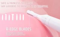 Depiladora facial 7 en 1 y recortadora de vello de bikini para mujeres Afeitadora eléctrica indolora para la nariz, cejas, púbico, maquinilla de afeitar reemplazable, afeitadora eléctrica impermeable, kit de aseo para mujeres - details 1