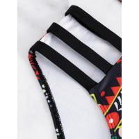 Traje de baño de dos piezas con lazo cruzado frontal para mujer, traje de baño de bikini sexy estampado de estilo étnico - details 10