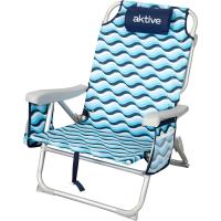 playa plegable y reclinable 5 posiciones, Silla portátil plegable 55x67,5x86cm, Incluye cojín, 1 bolsillo, 1 bolsa con cremallera y topes antivuelco, Sillas de playa - details 31
