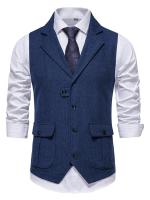 Chaleco elegante en espiga para hombre, para banquetes de negocios y bodas, chaleco informal elegante y cómodo para hombre - details 8