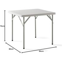 Mesa Plegable Portátil Multifuncional, 84x84x74cm, Cuadrada, Blanco - details 1