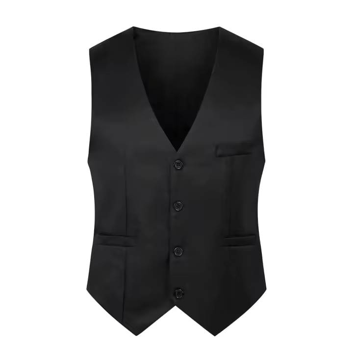 2025 nuevo vestido ajustado con cuello en V para hombre, chaleco de tendencia de estilo coreano, chaleco de traje atractivo para hombre, chaleco Formal de negocios para boda - 1
