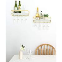 Juego de 2 estantes de Madera rústica para Botellas de Vino con suspensión de Vasos, diseño de Plantas Modernas con Soporte de Almacenamiento para exhibición de Vino, para Cocina, Comedor, Bar - details 10