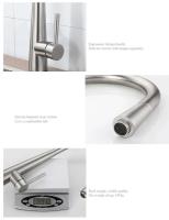 Grifo de fregadero de cocina extraíble de acero inoxidable 304, mezclador giratorio de un solo orificio, grifo de agua giratorio retráctil - details 4