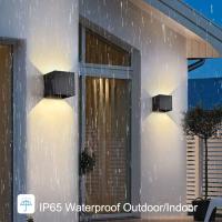 Aplique Pared Exterior, 12W Impermeable IP65 Lampara de pared Interior Exterior Luz Cálida 3000K 1000 lm Ángulo ajustable Lámpara Pared Blanco para Porche Salón Dormitorio - details 1
