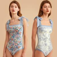 Traje de Baño Vintage con Estampado de Doble Cara para Mujer Traje de Playa Sexy de Una Pieza - details 2