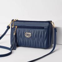 Bolso cruzado de cuero PU para mujer, bolsa de hombro con cremallera de gran capacidad, con hilo de bordar, a la moda, novedad - details 1