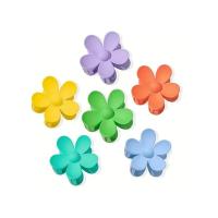 6 piezas de pinzas de garra en forma de flor, pinzas de pelo de flor para mujeres con cabello grueso, pinzas mate de garra de pelo grande (multicolor A) - details 2