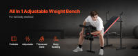 SucceBuy Banco de pesas, 380 libras, multifuncional, ajustable, banco plano para sentarse, gimnasio en casa, entrenamiento de cuerpo completo - details 0