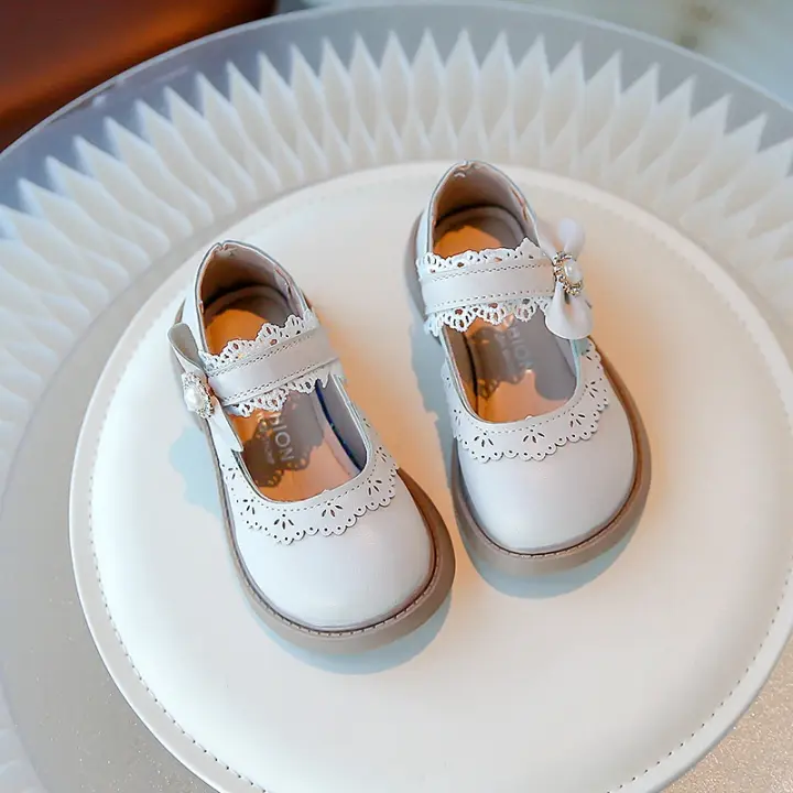 Zapatos de niña de piel estilo francés, suaves y cómodos, con elegante ENCE y perlas, novedad para otoño 2024 - 1