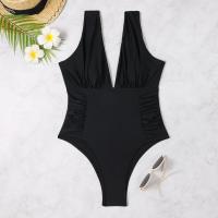Traje de baño de una pieza para mujer, bañador Sexy con escote en V profundo, Color sólido, multicolor, ajustado, 2024 - details 16