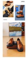 Zapatos de vestir gruesos hechos a mano para hombre, informales, de cuero, de alta calidad, color negro, para fiesta de lujo - details 9