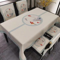 Mantel Simple moderno de flor de ciruelo, cubierta de mesa lavable para fiesta navideña, decoración de cocina y comedor - details 3
