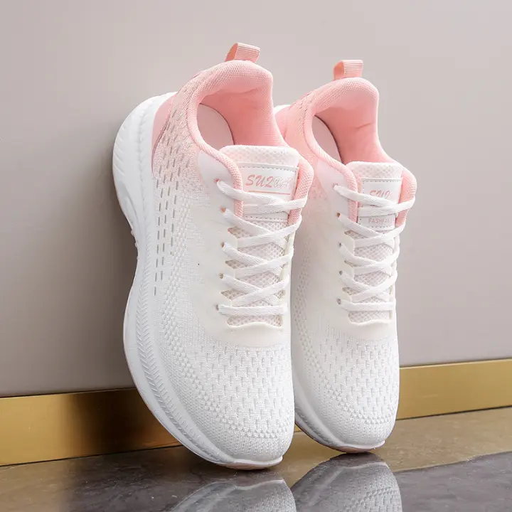 Deportes para mujer, verano 2024 nuevos zapatos casuales transpirables de malla, zapatos para correr de gimnasio Flyknit modernos y versátiles - 1