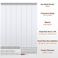 SucceBuy Cortina de tiras, cortina de puerta de tiras de PVC transparente para congeladores, refrigeradores y puertas de almacén, 50% de superposición incluida - details 5