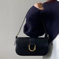Bolso cruzado retro para mujer Bolso de mano sólido de lujo con correa y solapa, bolso rojo para axila - details 4