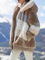 Chaqueta para mujer 2024 nuevo Otoño Invierno cálido bolsillo de felpa ropa informal con capucha abrigo suelto para mujer - details 27