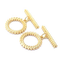Pulsera de Tirantes Geométricos de Latón Dorado 18K Clasps para Hacer Joyería DIY - details 107