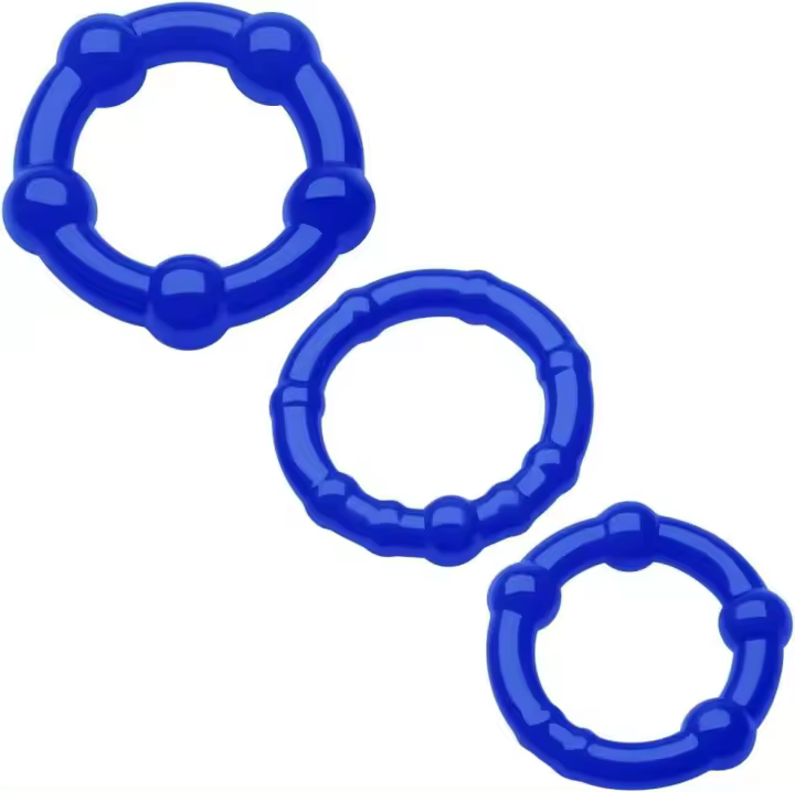 Anillo para pene masculino 3 PCS Kits de anillos para pene Anillos de retardo con masajeador Golpes para erecciones más largas, más duras y más fuertes Camilla de testículos TPE Juguetes sexuales para adultos - 1