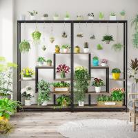Soporte alto para plantas de interior de 5 niveles, estante de metal de 180 cm con 10 ganchos para colgar en S, estante de exhibición multiusos para bonsái de flores para interiores - details 10