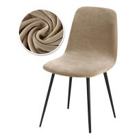 Funda de silla de tela de terciopelo, 23 colores, respaldo corto, tamaño pequeño, funda de asiento para silla de Bar, para comedor, hogar, 1/2/4/6 Uds. - details 6