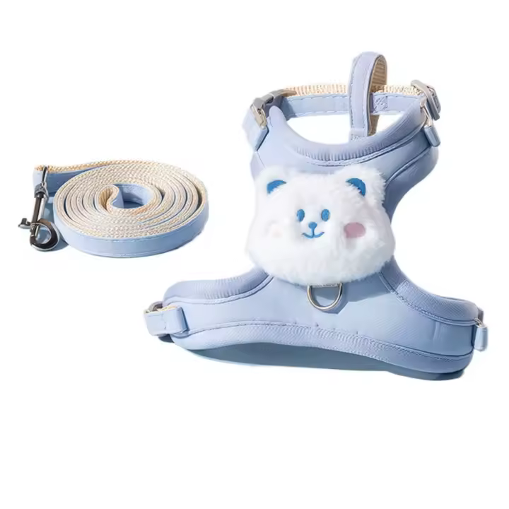 Correa de arneses para gatos con cuerda extendida, correa para el pecho antipérdida para gatos, correa ajustable, Collar suave para mascotas pequeñas y medianas - 1