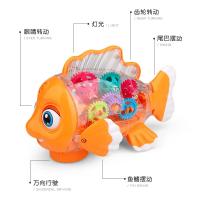 Juguete eléctrico musical con columpio para peces con luces y engranajes transparentes, juguetes sensoriales educativos interactivos para niños, regalos de cumpleaños - details 11