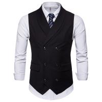 #   4822 Chaleco de traje para hombre, chaleco de vestir de color sólido, chaleco de doble botonadura para hombre, chalecos formales sin mangas ajustados para hombre de talla grande 4XL - details 6