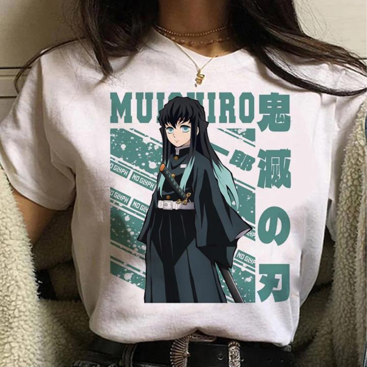 Camiseta de Demon Slayer para mujer, ropa divertida de manga Y2K, Kimetsu No Yaiba