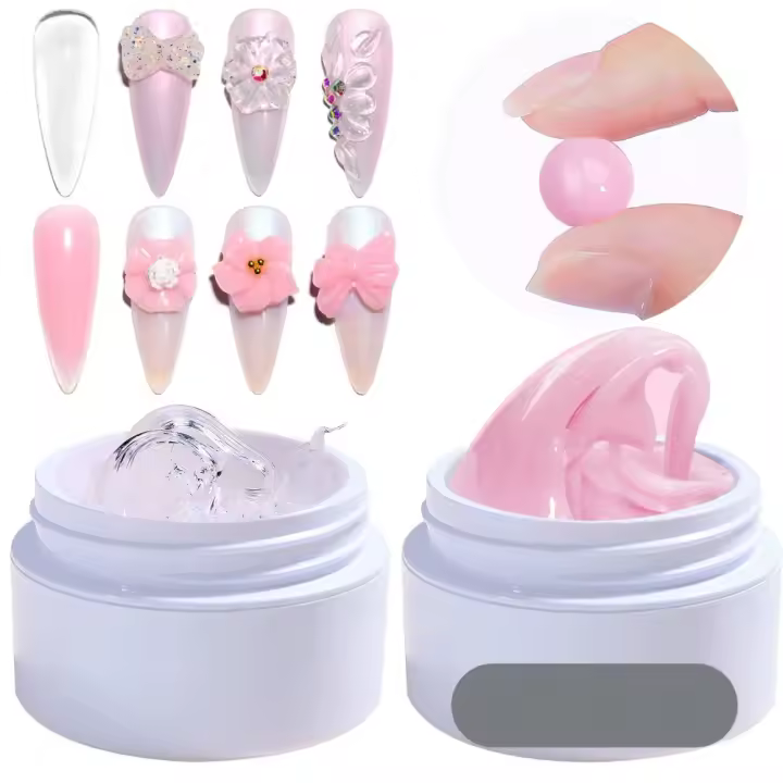 Gel de Construcción de Uñas de Gel Sólido Rosa/Clear/Blanco Escultura 3D DIY - 1