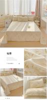 Sábana plana con estampado liso para cama doble, sábanas de lino suaves para el hogar, Individual/Queen/King, 1 unidad - details 10