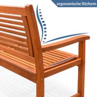 Banco de Jardín Madera FSC ®   Eucalipto Carga 320Kg 2 Plazas Terraza Balcón 120x60x90cm Resistente - details 4