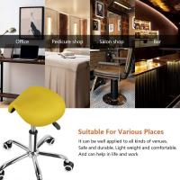 Taburete con Ruedas Silla Trabajo Altura Ajustable Giratorio Taburete de Oficina con Asiento de Silla de Montar Negro - details 12
