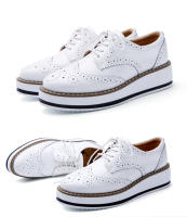 Zapatos informales de cuero genuino para mujer, zapatillas con cierre de cordones, zapatos planos Derby, Retro Brock, Oxfords - details 24