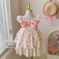 Vestidos de Princesa Ouwu para Niñas de 1 a 6 Años Vestido de Fiesta Diario sin Mangas con Estampado Floral y Volantes - details 2